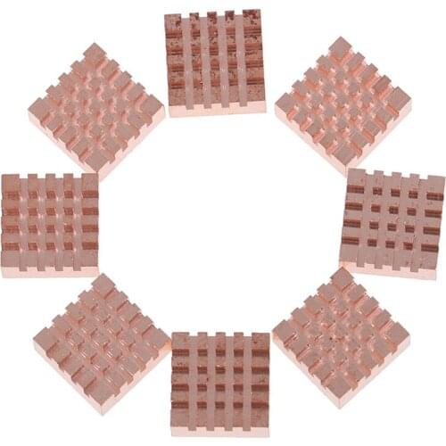 8pcs Copper Heat Sink For DDR DDR2 DDR3 RAM Memory Copper Radiator Cooler Kit