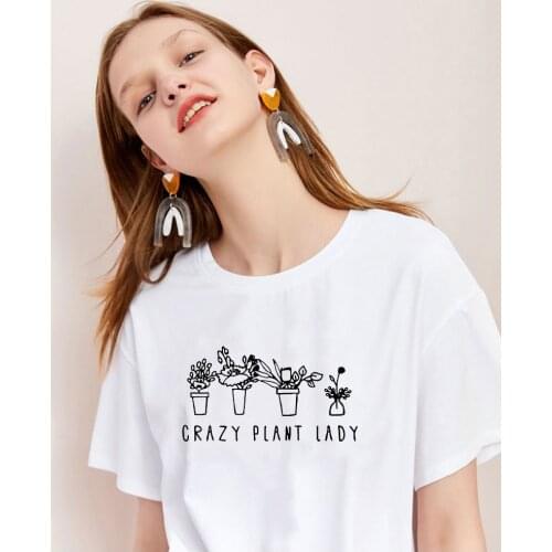 Plant Shirt Crazy Plant Lady Shirt Gift for Friend T Shirt graphic Tees Ladies Woman Gardening Plant shirt Lady Farmer