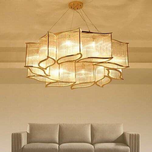 Living Room Chandelier Modern Personality Fashion Nordic Golden Art Simple Bedroom Dining Room Crystal Chandelier led fixture