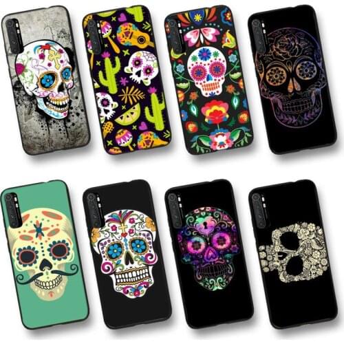 Mexican Skeleton Tattoo Sugar Skull Phone Case For Xiaomi 8 8lite 9t Se 10 10pro Note2 3 10lite MIX2 S MAX2 3 F1 A1 2 Cc9pro