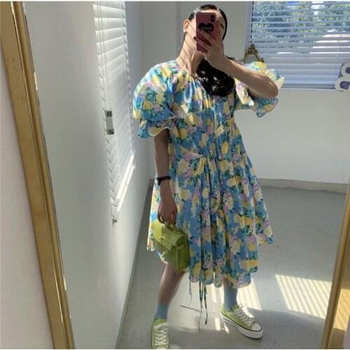 Western-style Flowers Cute Age-reducing Dress