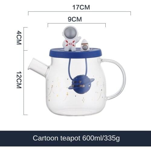 Cute Cartoon Heat-Resistant Glass Teapot Tea Filtering Household Heat-Resistant Kettle Small Tea Set