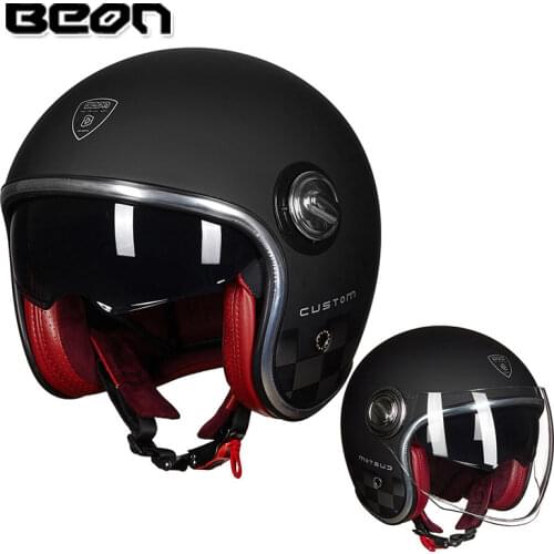 BEON B-108A motorcycle helmet 3/4 open face helmets motocross vintage casque Moto Casque Casco Capacete Retro Helmet