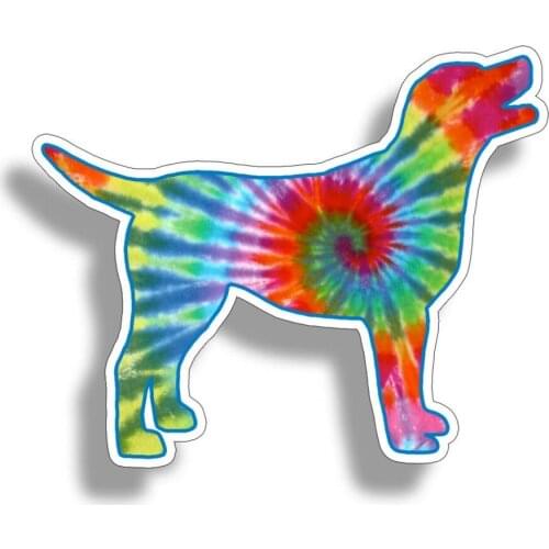 Tie Dye Labrador Dog Sticker Cup Tumbler Laptop Car Truck Window Lab Auto Bright