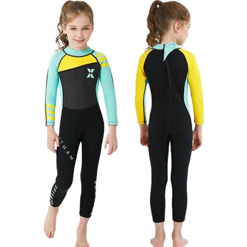 Neoprene 2.5MM Girls Wetsuit Surf Children Rash Guard Swimming Windsurf Kitesurf Kids Scuba Diving Clothes Bathing Suit Swimwear