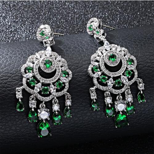 Top Quality Drop Earrings Zircon Water Tassel Elegant Fashion Jewelery for Women White Gold AAA Zircon boucle d’oreille Earrings