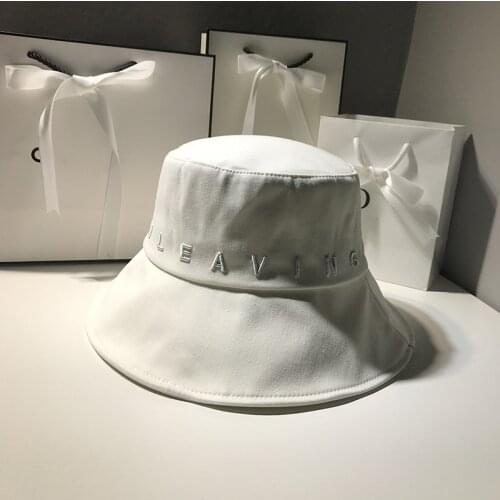 Basin Caps Women Bucket Hat Japanese Summer Outdoor Travel Fishing Sun Hats Bob Cotton Letter Embroidery Panama Fisherman Hat