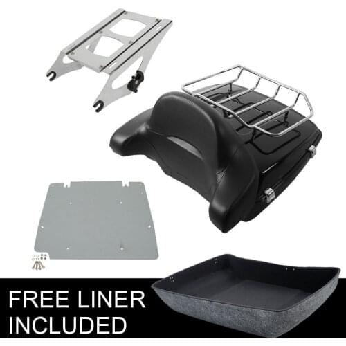Motorcycle Backrest Pad Pack Luggage Rack Metal Base Plate For Harley Tour Pak Touring Road King Road Street Glide 2014-2019