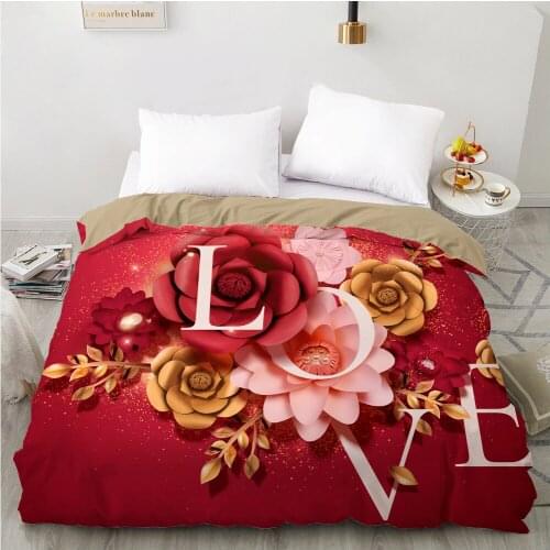 3D Duvet cover Quilt/Blanket/Comfortable Case Luxury Bedding 135 140x200 150x200 220x240 200x220 for Home Wedding Flower love