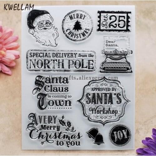Merry Christmas to you SANTA Scrapbook DIY photo cards rubber stamp clear stamp transparent stamp 14x18cm KW7110810