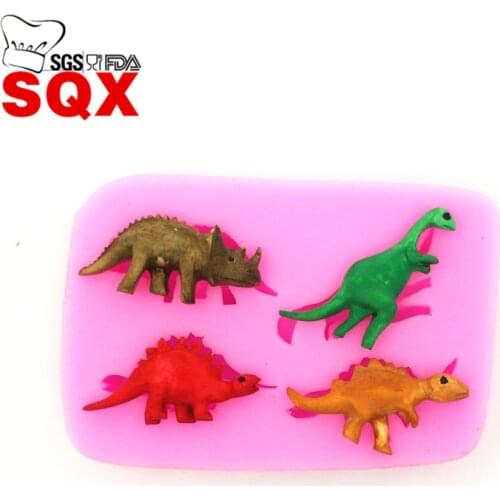 4PCS Dinosaur Shaped Silicone Cake mold Cake Decorating Tools 3D Soap Molds Sugarcraft Tools Kitchen Accessories LH15