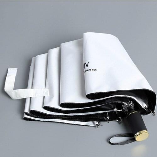 3 Folding Sun Umbrella Black Coating Sunscreen Anti-UV Parasol Simple Female Korean Rainy Man Woman Umbrella