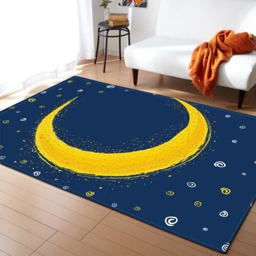Modern creative moon star carpet baby livingroom bedroom blue area rugs kids floor play mat large size tapete soft pad