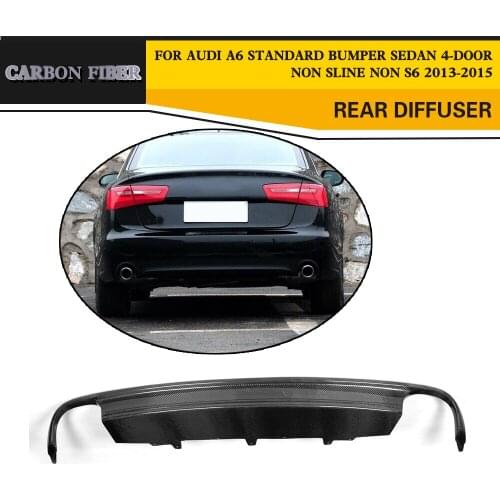 Styling Carbon Fiber Racing Rear Bumper Lip Diffuser for Audi A6 Standard Sedan 4-Door 2013-2015