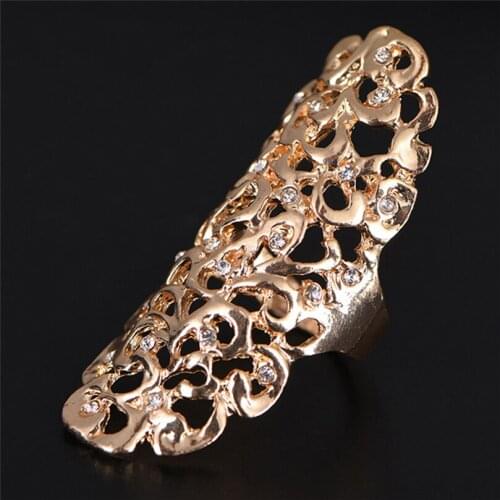 Unisex Vintage Crystal Ring Men Women Hollow Silver Plated Adjustable Thumb Ring Healing Alloy Metal Jewelry Party 2021