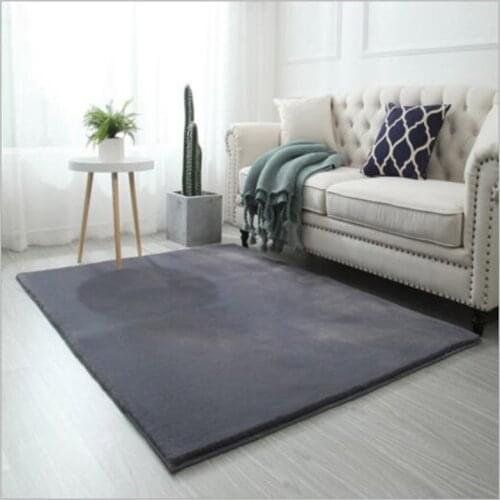 Thickened Faux Rabbit Fur Carpet Home Living Room Coffee Table Soft Shaggy Rug Bedroom Warm Faux Fur Foot Pads Modern Floor Mat
