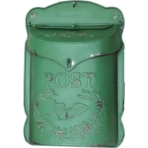 European Style Vintage handmade creative Mailbox Iron wall hanging letter box decoration crafts Garden decor mail box CW239