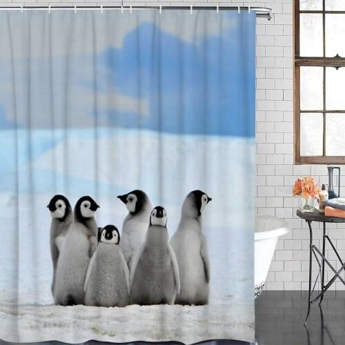 Bathroom Waterproof Curtain Cute Black And White Penguin Fabric Shower Curtain Home Bathroom Decor Bathroom Shower Curtain