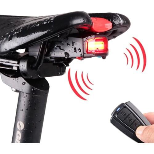Taillight USB Lithium Charging Mountain Bike Light Wireless Waterproof Intelligent Remote Control Burglar Alarm Horn Led Light