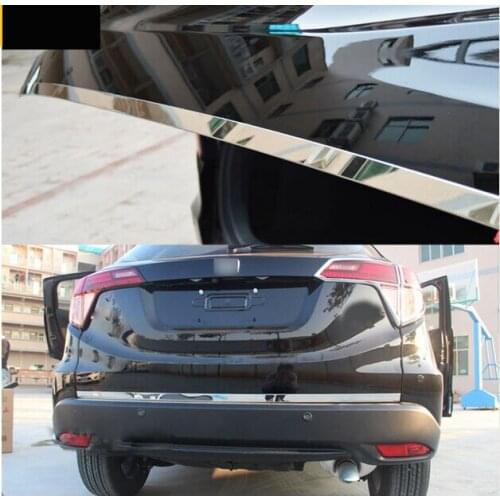 1PCS FIT FOR Honda HR-V / VEZEL 2014 2015 2016 CHROME REAR TRUCK BUMPER TAILGATE DOOR COVER TRIM BEZEL STAINLESS STYLING GARNISH