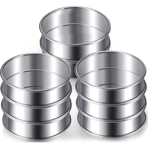 10 Pcs Muffin Tart Rings,Round Cake Baking Ring Mold,Cake Mousse and Pastry DIY Baking Mould Tool for Home Food Making