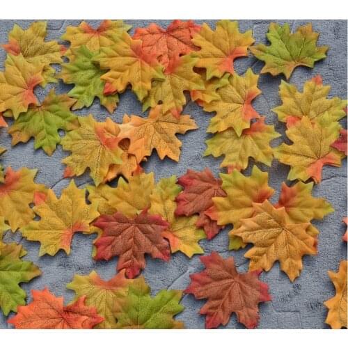 100Pcs Artificial Autumn Maple Leaves Fall Multicolor For Art Scrapbooking Wedding Event Home Party Decoration DIY Craft