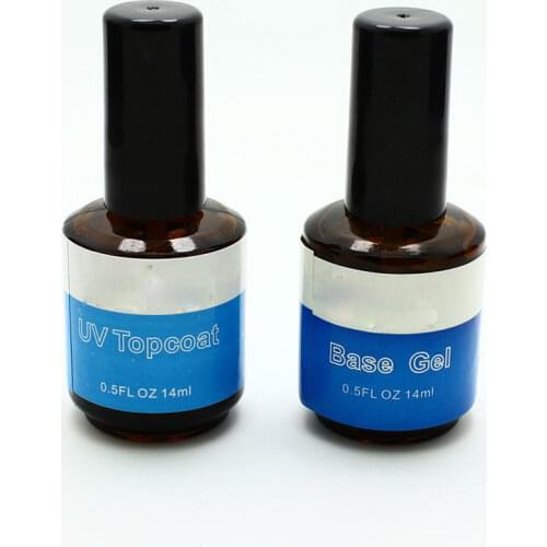 2pcs Primer Base Gel Top Coat Foundation Acrylic Nail Art UV Gel System Nail Art Tool