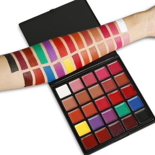 25 Color Lipsticks Palette Waterproof Long Lasting Pigment Black Purple Nude Lip Makeup Palette Professional Cosmetic Tools