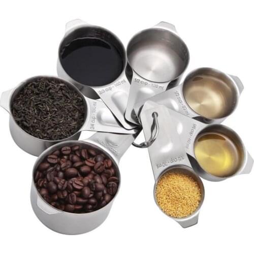 7-piece set of 304 stainless steel graduated measuring cup and measuring spoon baking tool