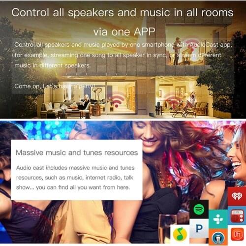 Audiocast Airplay DLNA Music Radio Receiver Transmitter Airmusic TransmitterSoundMate iOS Audio Android Supported WIFI Z1E6