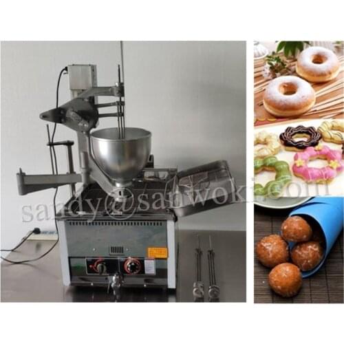 Automatic Desktop electric donut maker with gas fryer flower shape circle doughnut machine spherical dunut making machine