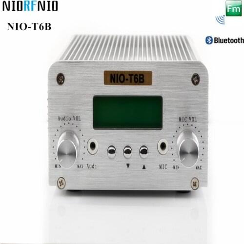 Free Shipping New Generation NIO-T6B 1W/6W Bluetooth Audio Amplifier Wireless FM Radio Transmitter for Broadcast Station