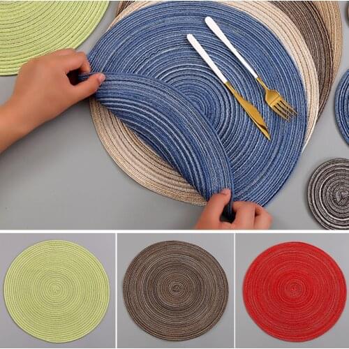 Household Round Cotton Coaster Heat Resistant Dining Table Plate Mat for Kitchen Accessories Protects Table 18/30 cm PAK5