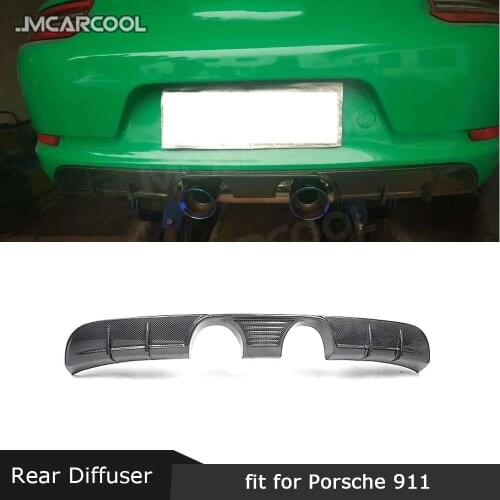 Rear Bumper Lip Diffuser Spoiler fit for Porsche Carrera 911 991.2 2015-2018 Carbon Fiber / FRP Skid Plate Car Bumper Guard
