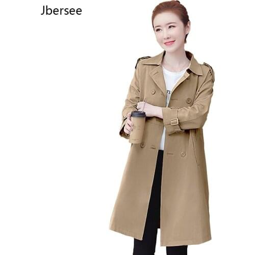 Jbersee Women's Double Breasted Trench Coats