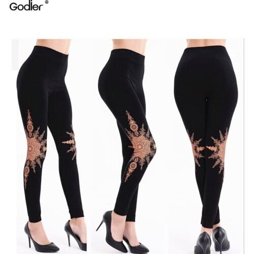 Godier Sun Moon Galaxy Punk High Waist Workout Push Up Spandex One size Fitness Leggings Women Pants Jc0041