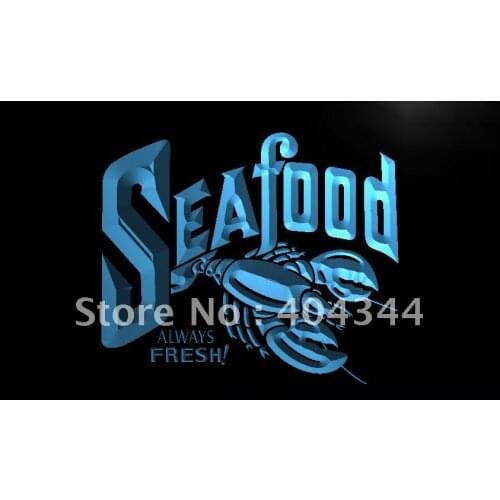 LK277- Seafood Always Fresh Restaurant LED Neon Light Sign home decor crafts