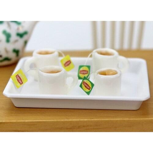 Dollhouse Miniature Mini Coffee Tea Cup Kitchen Room Food Drink Home Tableware Decors Dolls Accessories