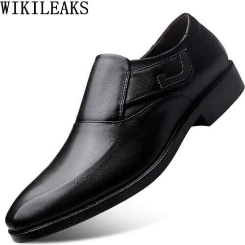 Office Men Shoes Leather Italian Dress Designer Shoes Men Formal Luxury Brown Dress Business Shoes Men Classic Plus Size Dress