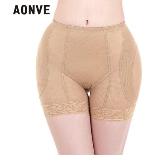 Padded Women Push-up Panties Body Shapewear Women Sexy Lingerie Flat Belly Sheathing Panties Lace Breathable Black Underwear