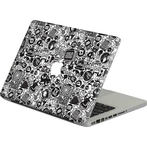 Black cartoon stick figure Laptop Decal Sticker Skin For MacBook Air Pro Retina 11" 13" 15" Vinyl Mac Case Body Full Cover Skin