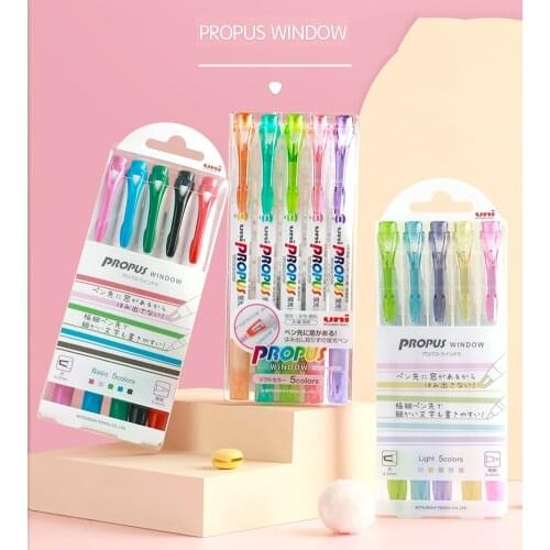 New Colors UNI PROPUS Window Double-headed Highlighter PUS-103T Student Painting Graffiti Soft Color Marker PUS-102T