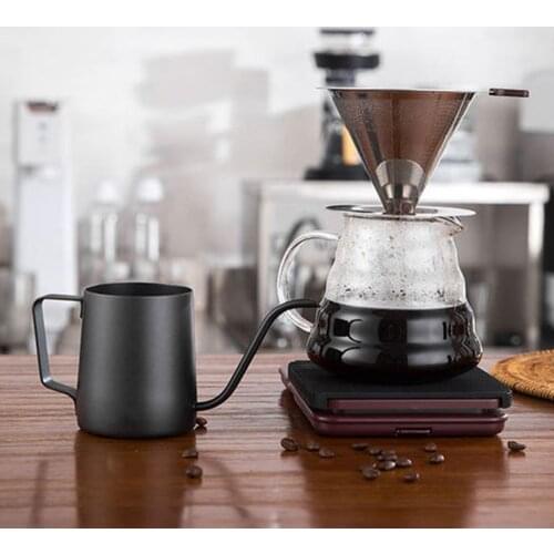 New V60 Stainless Steel Coffee Filters Cup Reusable Coffee Dripper and Pot Set Pour Over Coffee Filter Cup