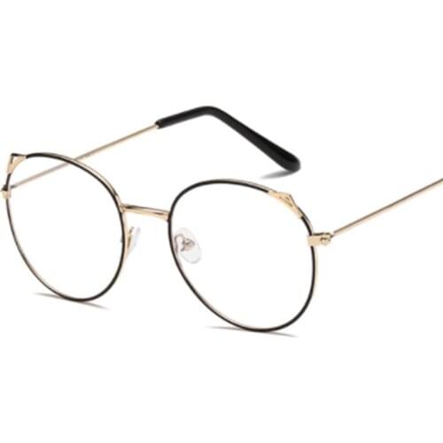 Trends Office Cat Eye Anti Blue Light Oversized Glasses Computer Women Blue Blocking Gaming Big Size Eyeglasses Metal Frame