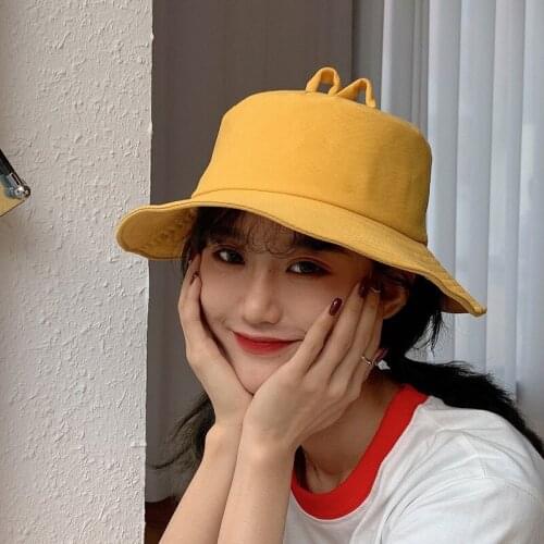 Sweet and Cute Short Brim Bucket Hat Ladies Japanese Cap Women Sunscreen Fisherman Hats Travel Sunshade Soft Sun Basin Hats