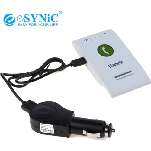 ESYNiC Universal Bluetooth-compatible Wireless Audio Adapter Handsfree Speaker Phone Visor For Car Phone With Noise cancellation
