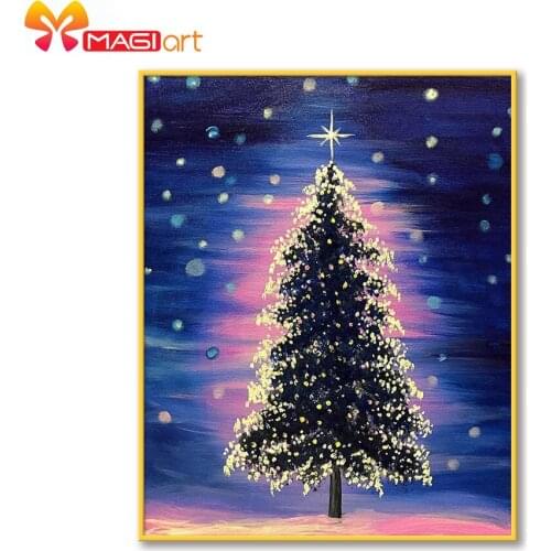 Cross stitch kits Embroidery needlework sets 11CT water soluble canvas patterns 14CT Full Christmas tree and star -NCMC088