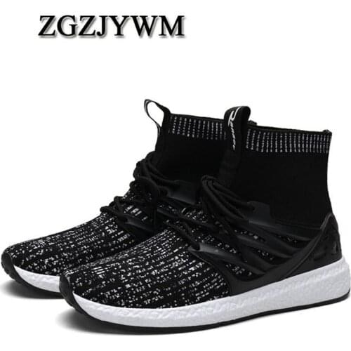 ZGZJYWM Fashion Spring Autumn High Top Elastic Band Mens Canvas Buckle Casual Canvas Ankle Boots Mens Footwear Flats Shoes