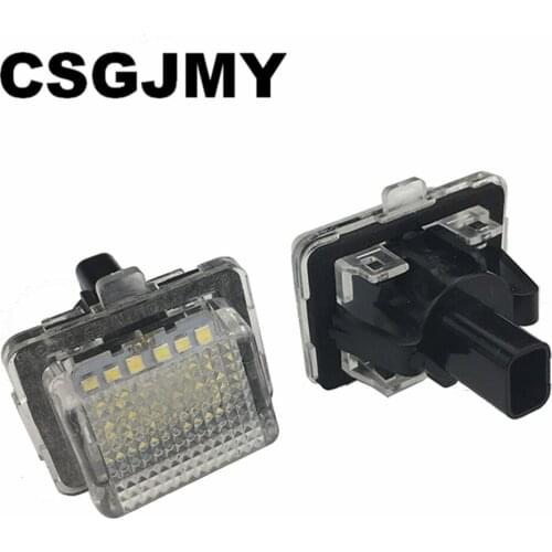 CSGJMY 2pcs White License Plate LED Light Error Free Fit For Mercedes Benz W204 Facelift W207 W216 W218 W212 W221 W231 R231