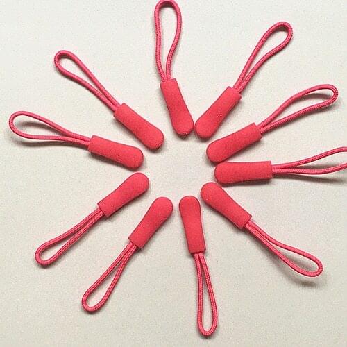 10pcs rose Zipper Pulls Strong Nylon Cord Non-slip with Rubber Gripper Pull To Fit Any Zipper Materials Fixer Drawstring head
